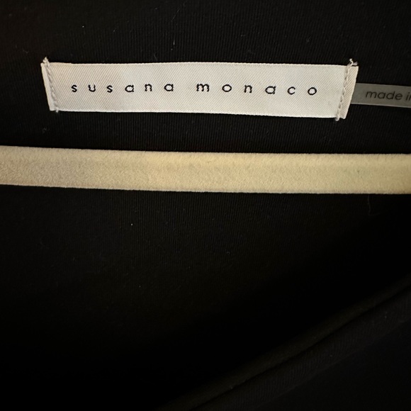 Susana Monaco Laurene Diagonal Neck Top  Black Small - Picture 7 of 7